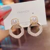 Boucles d'oreilles à clous pour femmes, tempérament Simple, perle blanche, goutte d'eau, rétro, mode, accessoires, cadeau