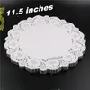 Ensemble de 160 pièces par paquet Nouveau 11/5 pouces rond en forme de fleur blanc creux design papier dentelle napperon pour ensemble de cuisine de tab188p