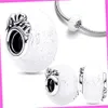 Sterling Glittery White Murano Glass Mum & Charm Fit Charms Sier Original Bracelet For Jewelry Making