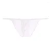 Underpants Men's Thongs Men Briefs Male Underwear Penis Pouch String Ice Silk Ultrathin Breathable Low Waist Solid Sexy Triangle