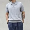 Polos pour hommes Sauce Zhan Polos pour homme Tops Tees Summer Knit Chemise à manches courtes Vintage Coton Regular Fit