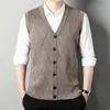 Men's Thickened Casual Sweater Tank Top Autumn and Winter Warm y240119