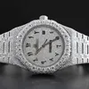 Relógios de pulso hip hop diamante relógio redondo corte todo o tamanho personalizar VVS1 relógio de diamante artesanal para homens diamante watch2778