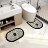 Hushållens badrumsmattor och matta set Waterabsorbent Nonslip Washroom Mats Faux Velveteen gummi mattprodukter 240122