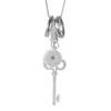 10pcs Whole Key Charms Snap Jewelry Necklace With 80CM Stainless steel Chain fits 18mm GingerSnaps Y1130214Q