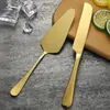 Set di stoviglie 2 pezzi/set coltello da torta in acciaio inossidabile set di pala per pizza con confezione regalo kit per tagliare la pasticceria per la laurea di matrimonio