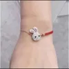 Swarovskis Bracelet Designer Luxe Mode Femmes Qualité Originale Nouveau Petit Lapin Blanc Corde Rouge Lumière Et Petite Foule Artisanat Cadeau De Saint Valentin