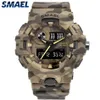 Smael Marchio di Moda Camouflage Militare Orologio Al Quarzo Digitale Uomo Impermeabile Shock Orologi Sportivi All'aria Aperta Mens Relogio Masculino Y1215I