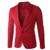 Blazers formais masculinos, jaquetas, cor sólida, festa de casamento, casual, botão único, casacos, tops, roupas de palco, 240126