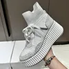 Spring Designer High Top Sneakers Frau Leisure Wanderschuhe gemischte Farbe Strick -Knöchelstiefel Outwear Party Zapatillas