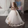 Girl Dresses White Flower With Sash Lace Appliques Custom Made Ball Gown First Communion For Girls Elegant