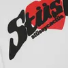 Camiseta informal de algodón holgada con letras rojas y estampado de espuma, camiseta de manga corta con cuello redondo, ropa para hombres y mujeres