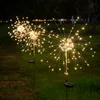 3color LED solar ground fireworks dandelion light string garden lamp Christmas decoration color light outdoor lawn courtyard light P250