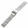 Bangles 18/20/22/24mm Steel Dive Shark Mesh for Milanese Watch Bracelet Strap Band Weaving Double Snap Strap