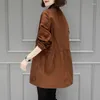 Women's Trench Coats Windbreaker Mid Length Spring Autumn Large 2024 Temperament British Style Relaxed Casual Versatile Coat