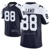 Aangepaste voetbalshirts Dallas''Cowboys''Men 13 Michael Gallup 4 Dak Prescott 88 CeeDee Lamb 11 Micah Parsons 90 Demarcus Lawrence Dames Jeugd Blauw Limited Jersey