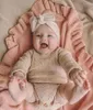 Вязаное детское пеленальное одеяло для коляски с рюшами, хлопковое шерстяное вязаное крючком одеяло для новорожденных, постельные принадлежности, аксессуары