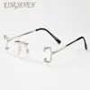 lunettes de soleil de sport de mode populaires lunettes claires sans monture lunettes pour hommes monture en métal argenté or lunettes de corne de buffle avec boîte et 269j