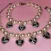 Bracciale con nome personalizzato Catena di perle con lettere in zirconi Pendenti a forma di cuore Lettere con ciondoli Bracciale fai da te 240125