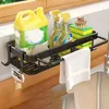 Kitchen Storage Rack Aluminum Sink Drain Shelves Wall Hanging Towel Sponge Drain Racks Brush Storage Holder Bathroom Soap Shelf 240122