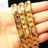 heavy 12MM 18K Yellow Solid Gold Filled Men's Bracelet Necklace 23 6 Chain Set Birthday Gift267o