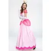 Halloween Cosplay Princess Biqi Game Super Mary Series Castle Princess Costume S-xl