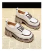 Dress Shoes Loafers Women Platform Lace Up for 2024 Spring Casual Woman Thick Sole Oxford Female Heels Vintage