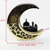 Tischlampen Holz Eid Mubarak Ramadan Spiegel Kreativität Golden Moon Castle Hohlbuchstaben mit LED-Leuchten Esszimmerdekoration