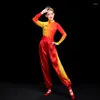 Stage Wear Année Danse Performance Costumes Femmes Lanterne Pantalon Taille Tambour Vêtements Yangko Fan Folk Outfit Ethnique Traditionnel Dancewear