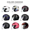 Motorcykelhjälmar Hjälm Double Lens Open Face Electric Scooter Four Season Motocross Moto Accessories