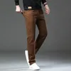 Jeans slim da uomo autunno stile classico Pantaloni casual in denim elasticizzato business di alta qualità Marrone Nero Verde Pantaloni di marca maschile 240118