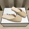 Sandals Luxury half Slippers Women's Embroider Sandal Fashion French style Anti slip wear resistant for Women man soft leather Muller shoes size 36-40