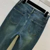 Jeans de diseñador 2024 Nueva primavera verano Moda con paneles Marca Mismo estilo Pantalones Ropa de mujer de lujo 0128-9