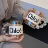 Copo de café Fashion Breakfast Breakfast Milk Glass Korean Ins Creative Creative With Handle Gift for Girl 240128