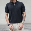 Polos pour hommes Sauce Zhan Polos pour homme Tops Tees Summer Knit Chemise à manches courtes Vintage Coton Regular Fit