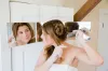 Specchi Specchio ricaricabile a 3 vie per utensili da taglio per capelli Ganci telescopici da viaggio regolabili in altezza Rasatura Trucco Cura di bellezza