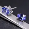 Dazzing tanzanite stud earrings 4 6mm natural tanzanite gemstone earrings solid 925 silver tanzanite earring small gemstone earrin333N