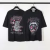 Hellstar camiseta 2024 designer masculino e feminino camiseta moda hip hop na moda nova carta graffiti solto casual homens e mulheres alta rua em torno do pescoço curto