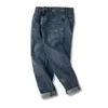 Jean de marque tendance, pantalon large jambe droite, jean ample tendance et polyvalent