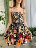 Sukienki swobodne kwiat 3D koronki plisowane słodkie kobiety sukienka seksowna lampe imperium elegancka kobieta 2024 wiosna letnia moda dama szata