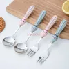 Spoons Children's Spoon And Fork Set Cute Portable Baby Eating Small Cutlery