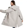 Trenchs de femmes Fahsyee imperméable femmes veste de pluie imperméable coupe-vent à capuche en plein air longue active