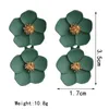 Серьги-гвоздики с блестящим боковым дизайном, модные украшения, корейские романтические красочные цветы для женщин, серьги с двойными цветами, вечерние