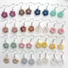 Boucles d'oreilles pendantes en acrylique, cinq pétales creux, perles de fleur, breloque rétro dégradé de couleur, pendentif à trou droit, bijoux cadeau pour femmes