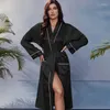 Vêtements de nuit pour femmes Femme Longue Kimono Peignoir Robe Rose Soie Satin Robe De Mariage Printemps Été Femmes Sexy Casual Chemise De Nuit Robe De Maison