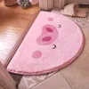 Tapijten Kawaii Vloermat Pluche Deur Anime Tapijt Meisje Tapijt Slaapkamer Schattig Roze Grappig Waaiervormig Absorberend Halfrond Huis