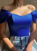 Kvinnors tankar 2024 Spring Women Off Shoulder Strapless Camis Tube Tops Summer Bodycon Corset Crrop Tshirts Sexig solid tees Kvinna