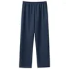 Vêtements de nuit pour hommes Pantalons longs solides pour hommes Ameublement Pantalon de pyjama décontracté Pyjamas Mâle Coton doux Sleep Bottom Wear Big Yards 4XL