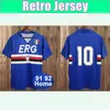 1991 1992 Sampdoria retro Mens Soccer Jerseys Mancini Vialli Home Short Sleeve Football قمصان