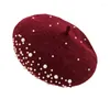 BERTY RETORNY BERET FOR WOMEN WIRSP JAPERSESE i KOREAN Wszechstronny Painter Hat British Retro Bud Pearl Fashion